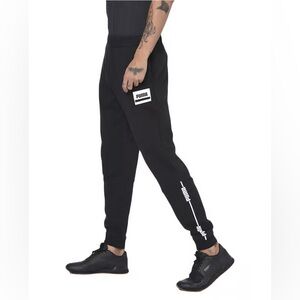 Mens Puma Black Logo Sweatpants Joggers